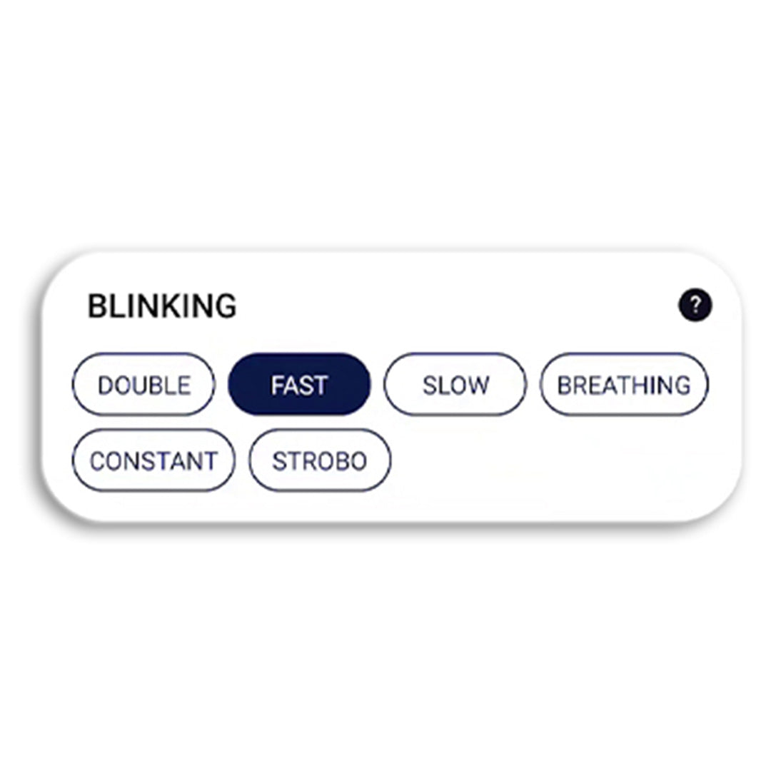 A-Champs blinking selection settings on the ROX App