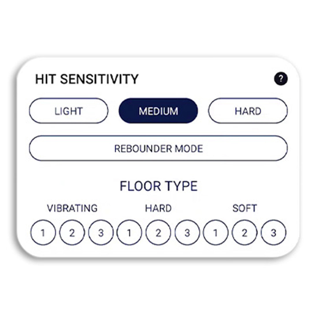 A-Champs hit sensitivity settings on the ROX App