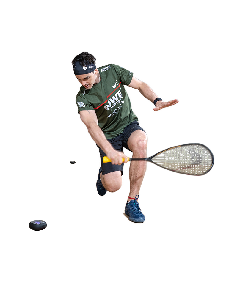Squash player using the ROXProX during a training session