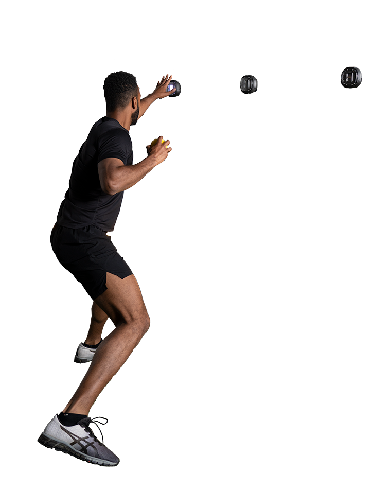 Athlete using the ROXProX for cognitive training