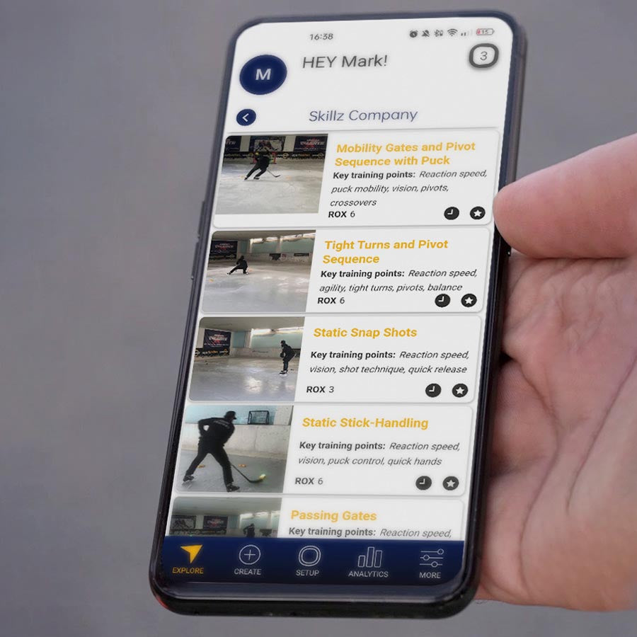 Discover interactive drills designed for hockey on the ROX App
