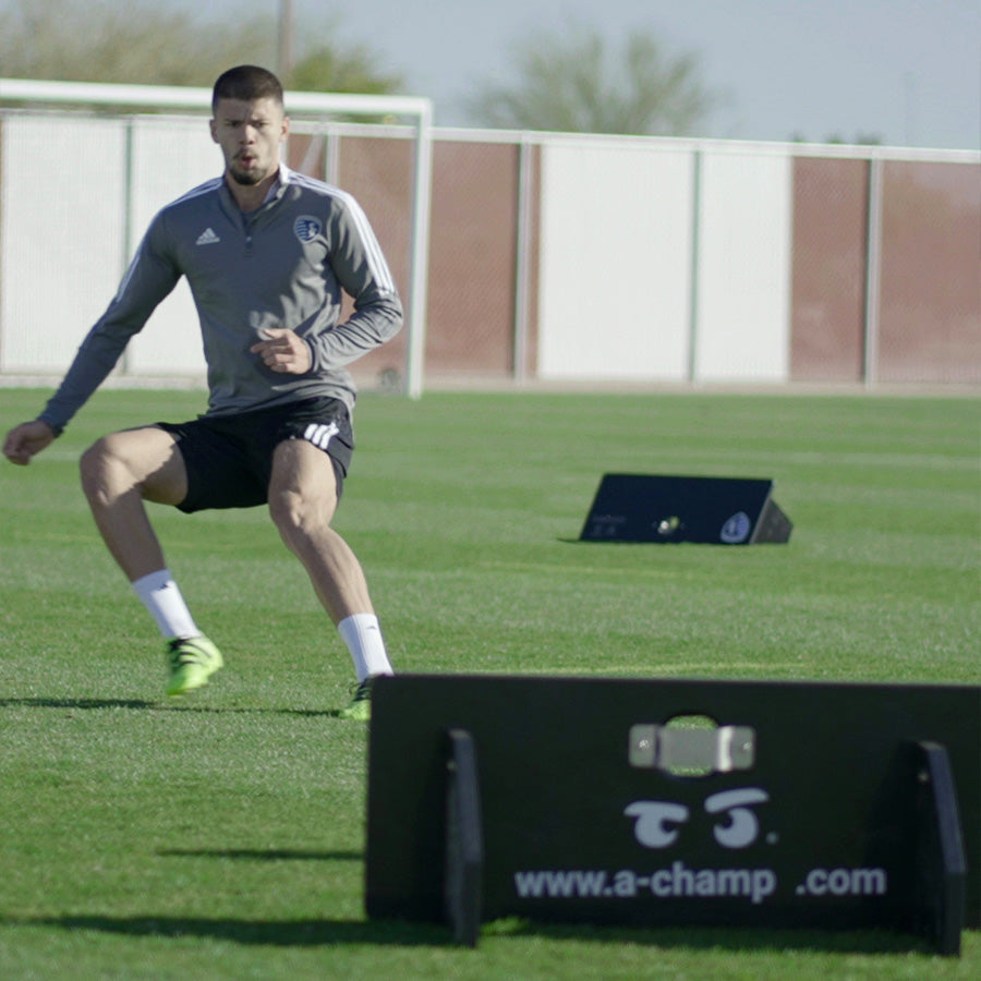 Train like a pro with RebounderGo from A-Champs. Soccer kickback wall with A-Champs rebound system
