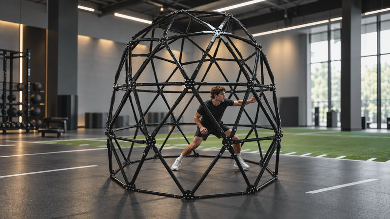 One athlete training alone against cues from the CogniCage environment.