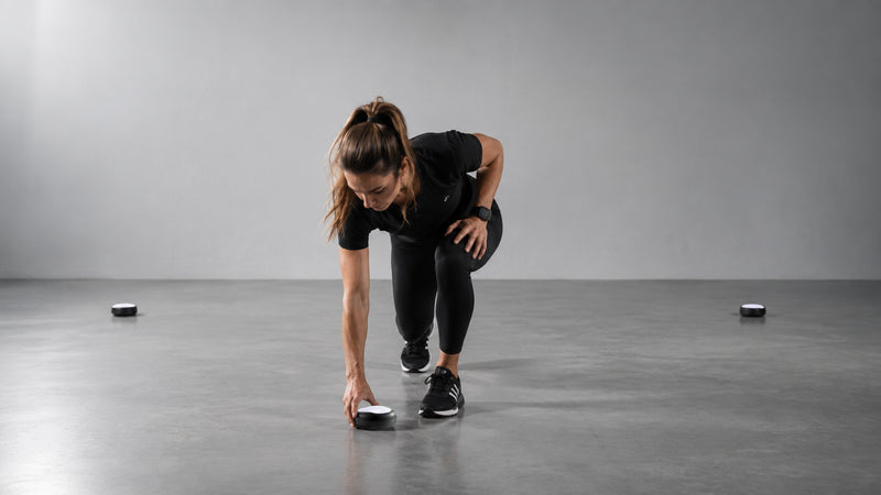 A coach placing and connecting ROX Touch units before a session.