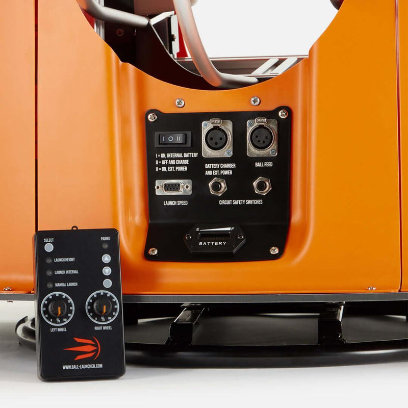 The A-Champs ball launcher power controls