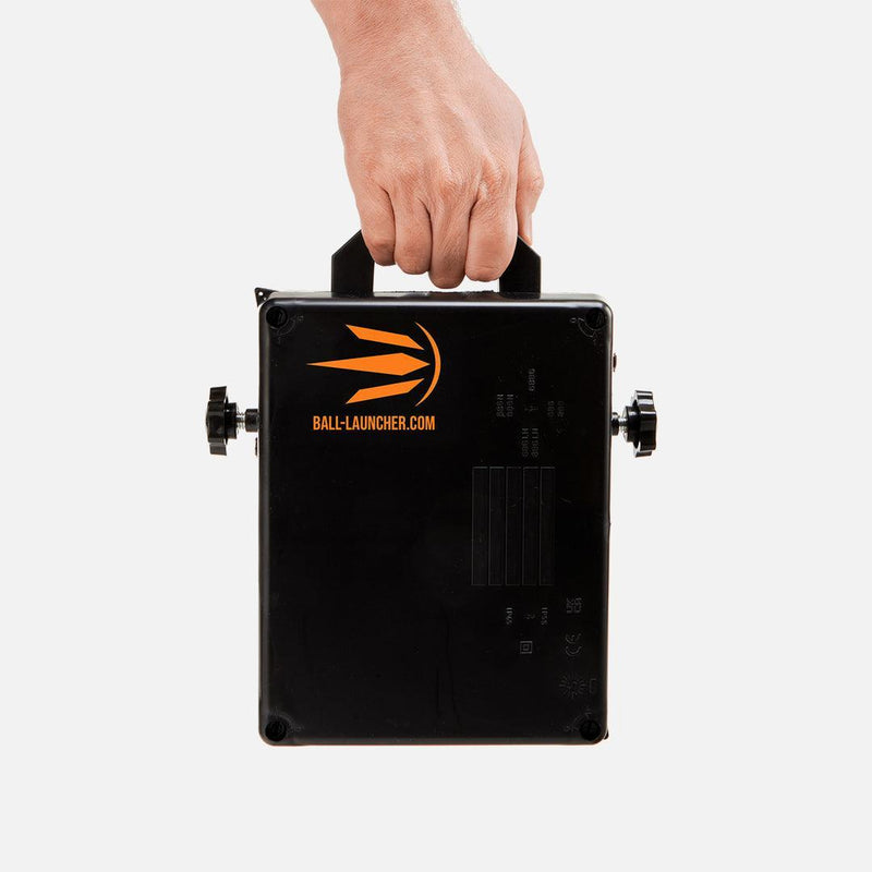 The ball launcher portable and easy to carry battery pack