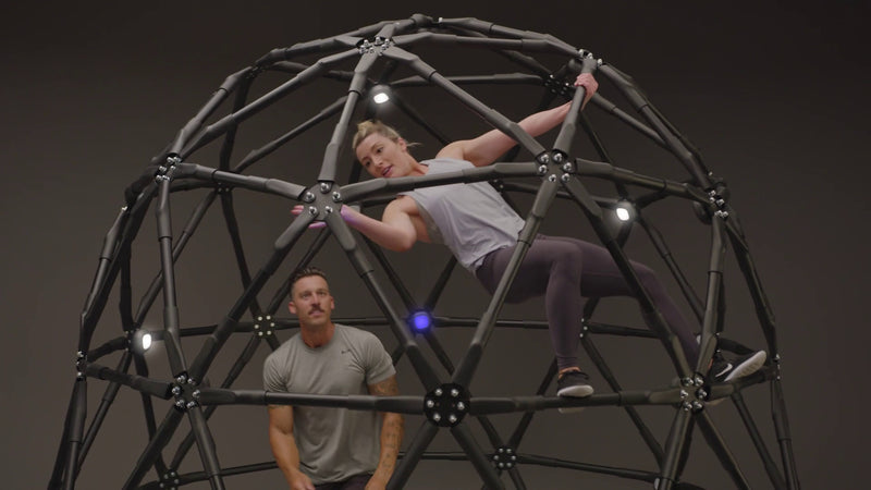Two athletes responding to changing cues inside CogniCage.