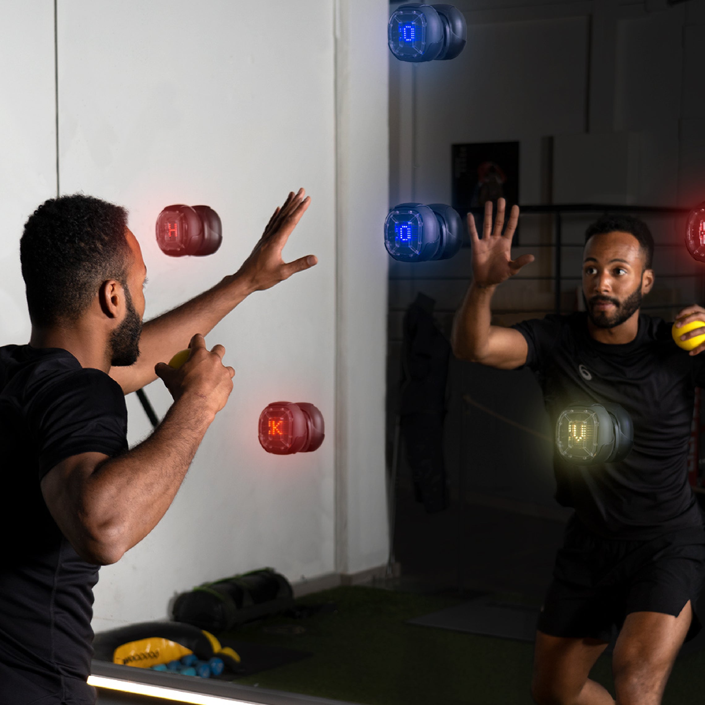 Athlete using the A-Champs ROXProX to boost reaction times during training